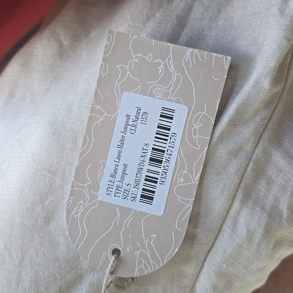 Meshki Linen Halter Jumpsuit NWT - Picture 7 of 12
